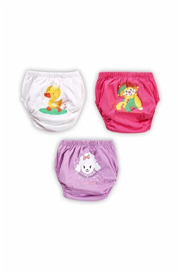 Детские трусики для девочек хлопковые 3-штучный набор Bonbonetti Chocolate Baby&Kids, Fuchsia-Lilac-White