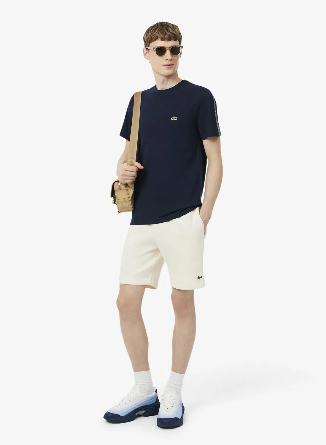 Футболка с полосатым принтом Lacoste, темно-синий — фото 4