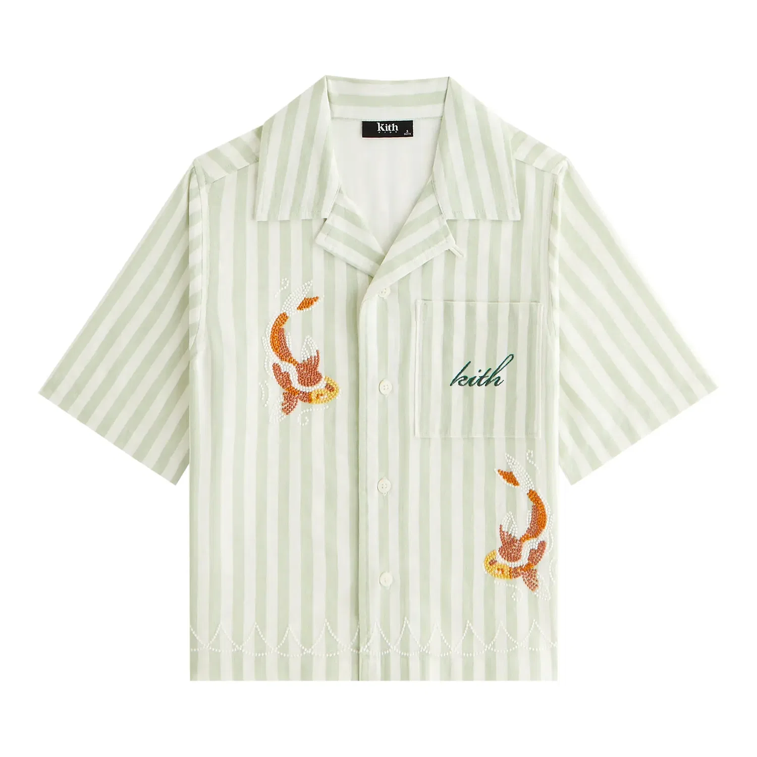 Рубашка Kith Embroidered Thompson Camp Shirt, зеленый