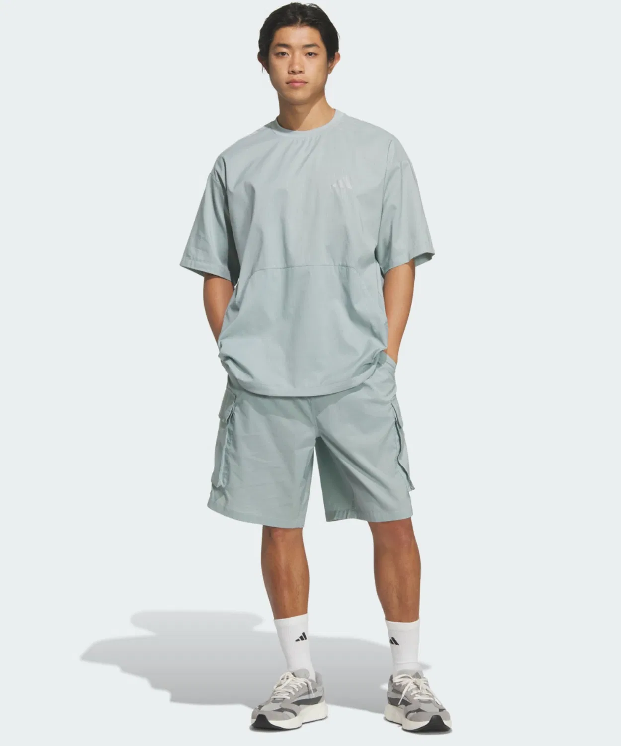 Мужские шорты-карго свободного кроя с принтом City Tech Loose Fit Dot Air Breathable Woven Cargo Shorts Adidas, Green — фото 4