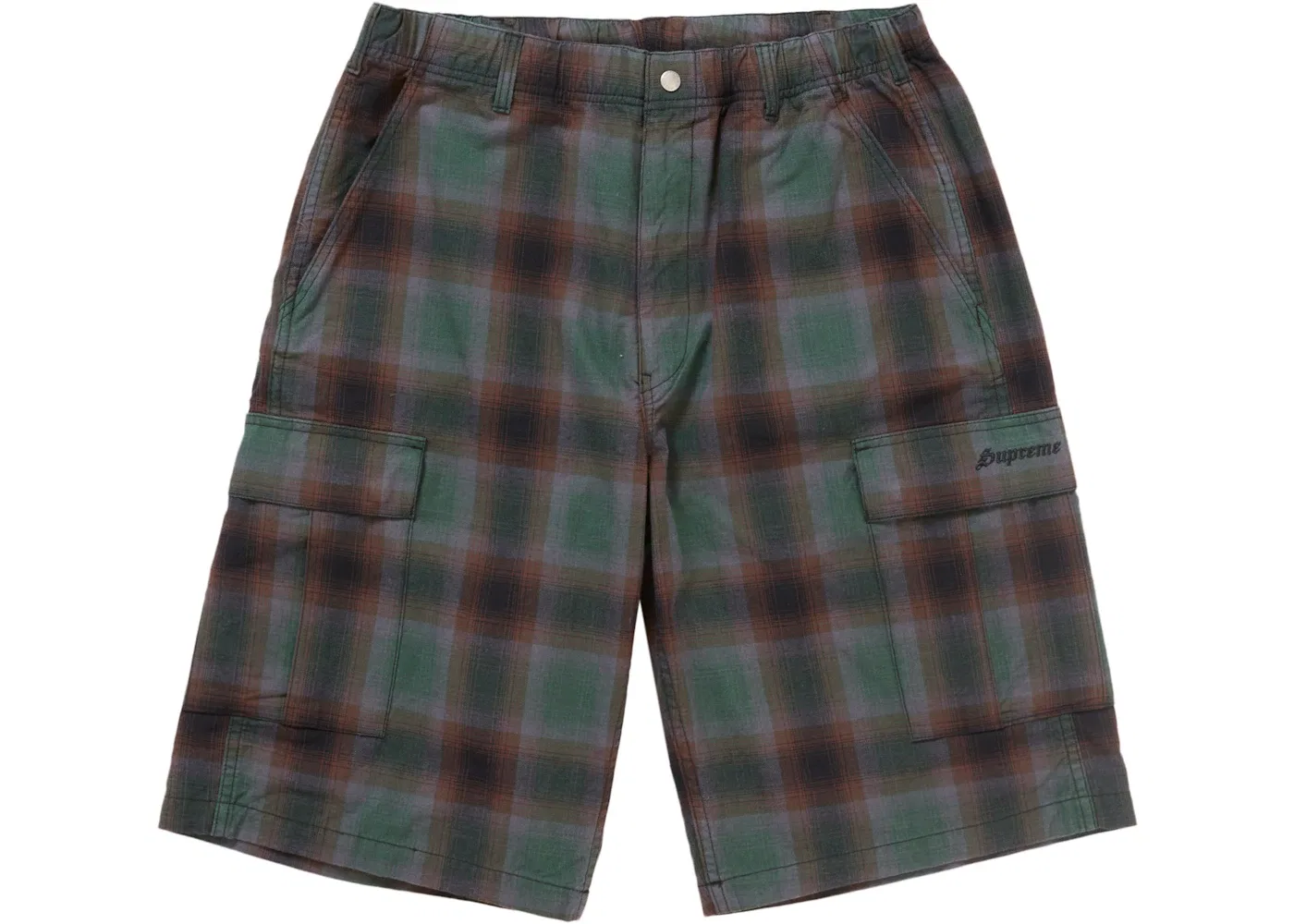 Мужские шорты-карго с принтом Supreme Shadow Plaid, Green