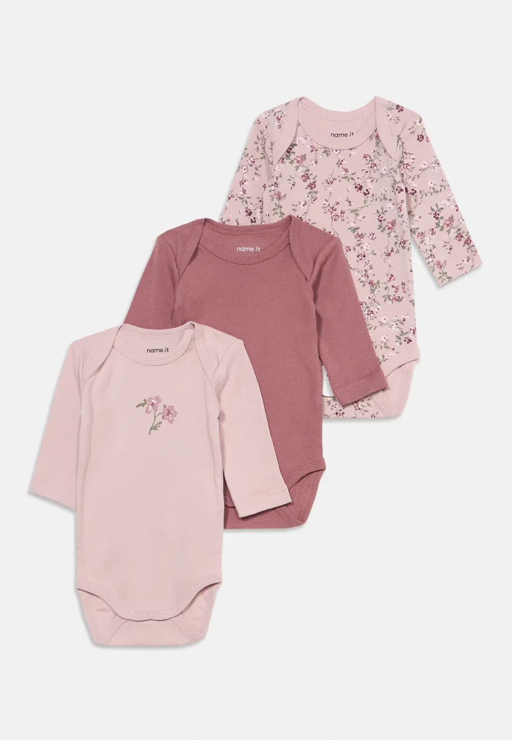 Nbfbody violetflower 3 pack - body Name It, Mauve/Pink