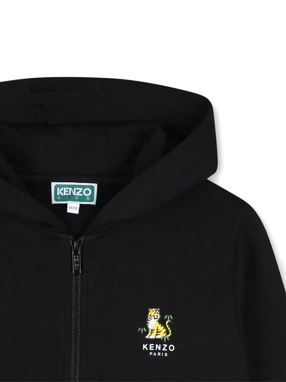 Kenzo Худи на молнии с тигровой нашивкой, черный — фото 2