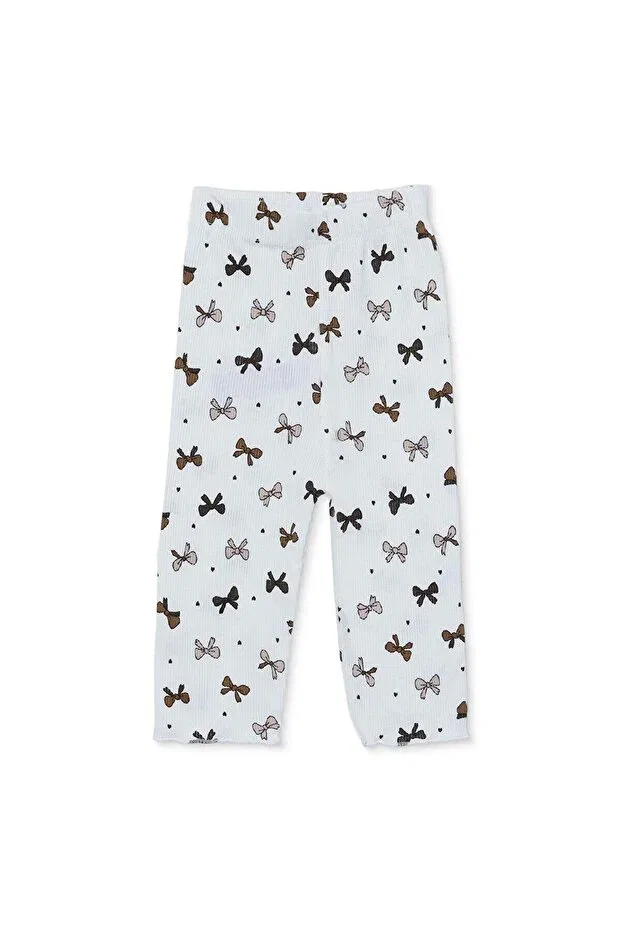 Детские леггинсы для девочек с принтом Ebebek Hello Baby, Beige Printed