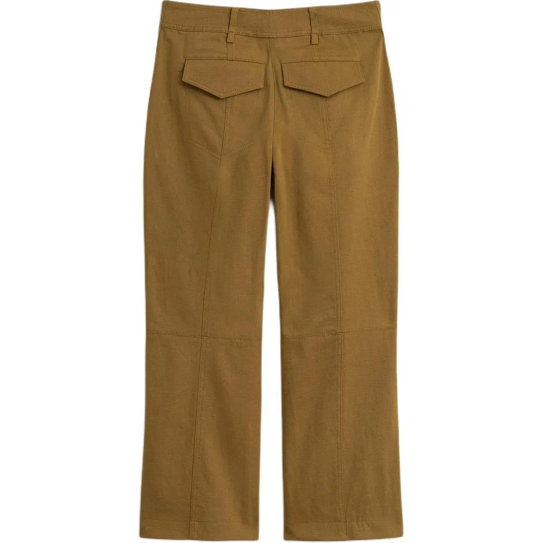 Женские брюки повседневные прямого кроя Khaki ZARA, Хаки — фото 3
