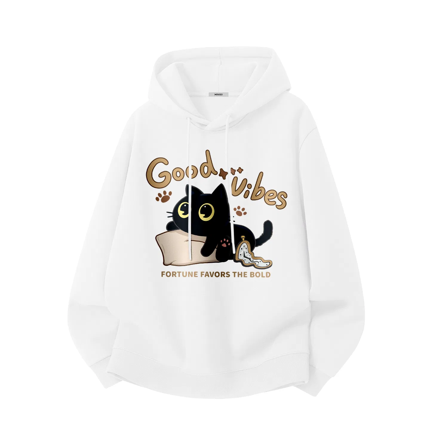 Детский худи с капюшоном средней плотности MINISO, Black (Naughty Kitten) — фото 4