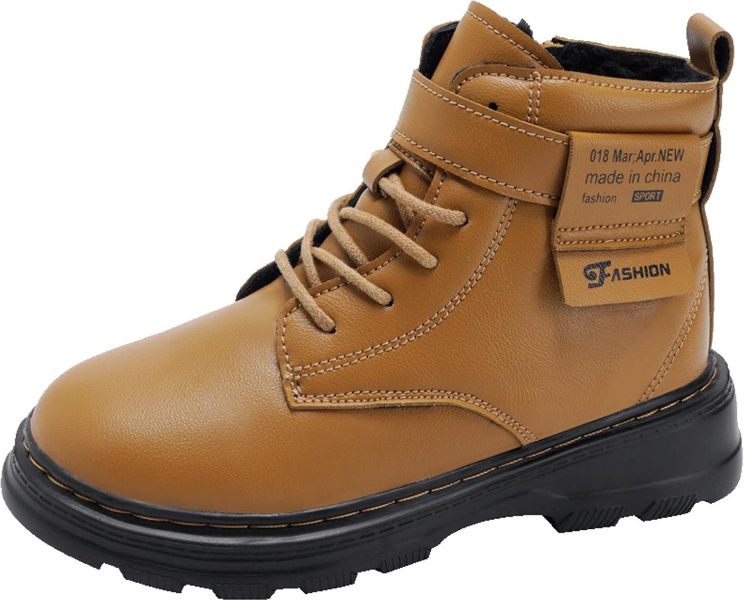 

Детские зимние ботинки IWIHMIV для мальчиков, кожаные походные и рабочие ботиночки для девочек, противоскользящие кожаные уличные туфли, Brown