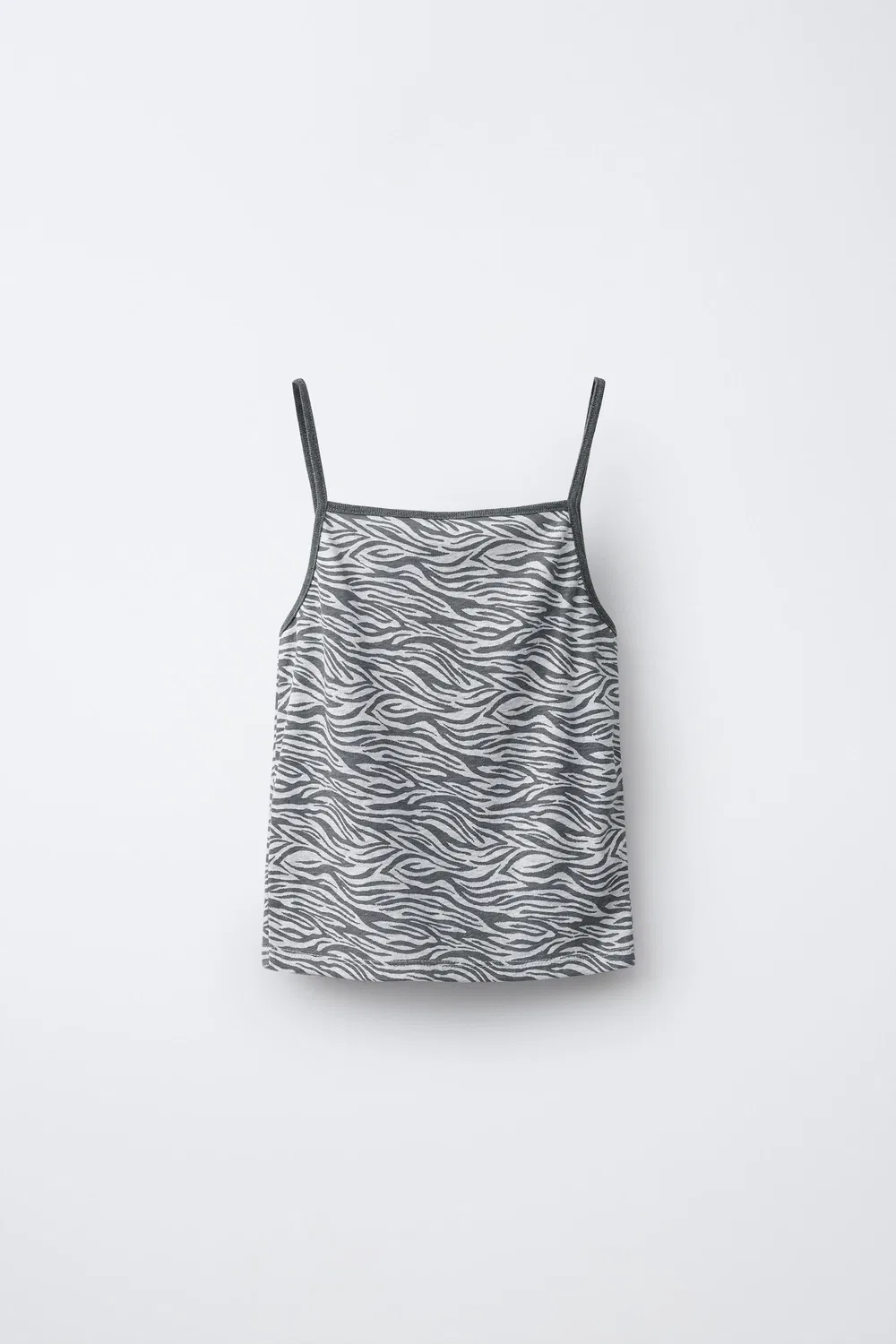Топ с принтом зебры ZARA, Grey Marl — фото 2