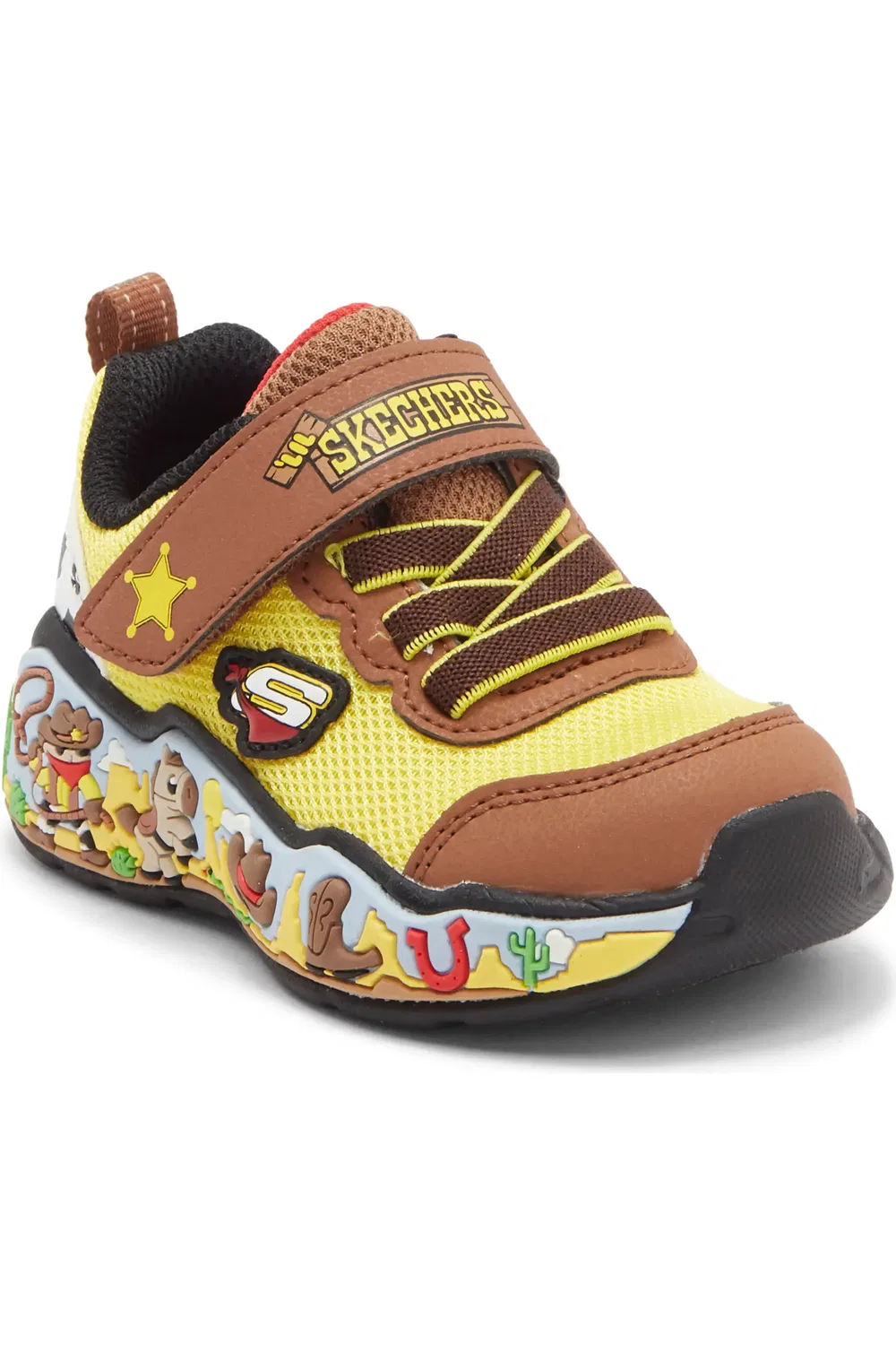 Кроссовки детские спортивные Play Scene Skechers, коричневый мультиколор
