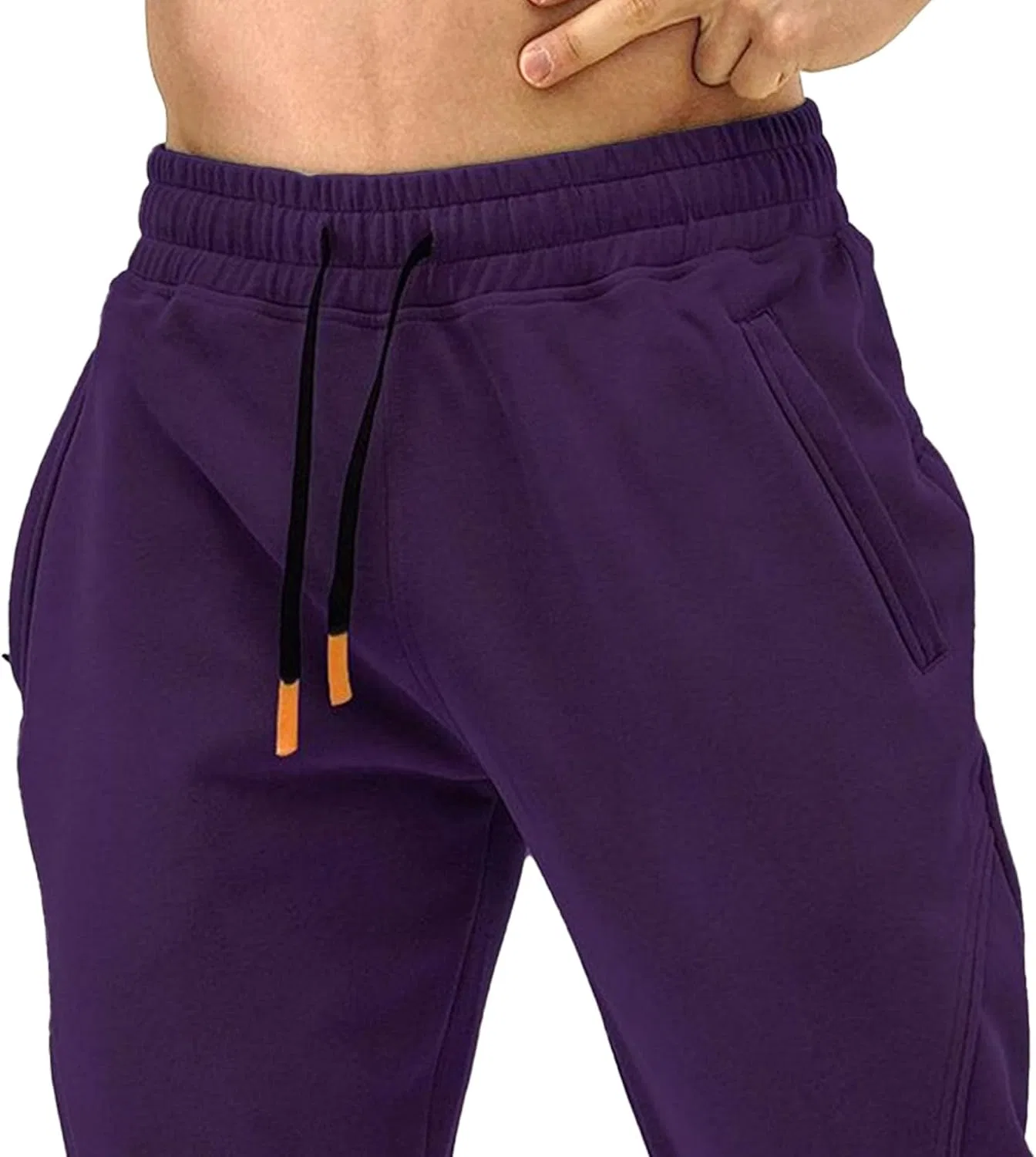 Мужские спортивные штаны с завязками, Slim Fit, фиолетовый — фото 4