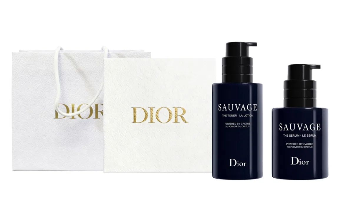 Мужской набор для ухода за кожей с тонером и сывороткой, DIOR, Black