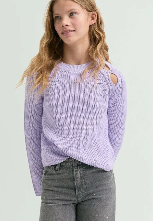 Джемпер хлопковый Niza tricot girls Scalpers, lilac, сиреневый — фото 2