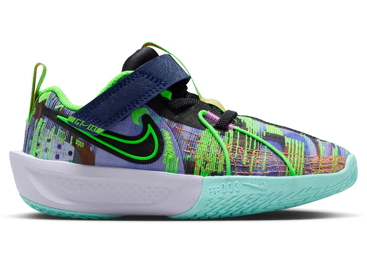 Детские кроссовки для баскетбола Nike GT Cut 3, Blue Void/Hyper Violet/Bleached Turquoise/Green Strike
