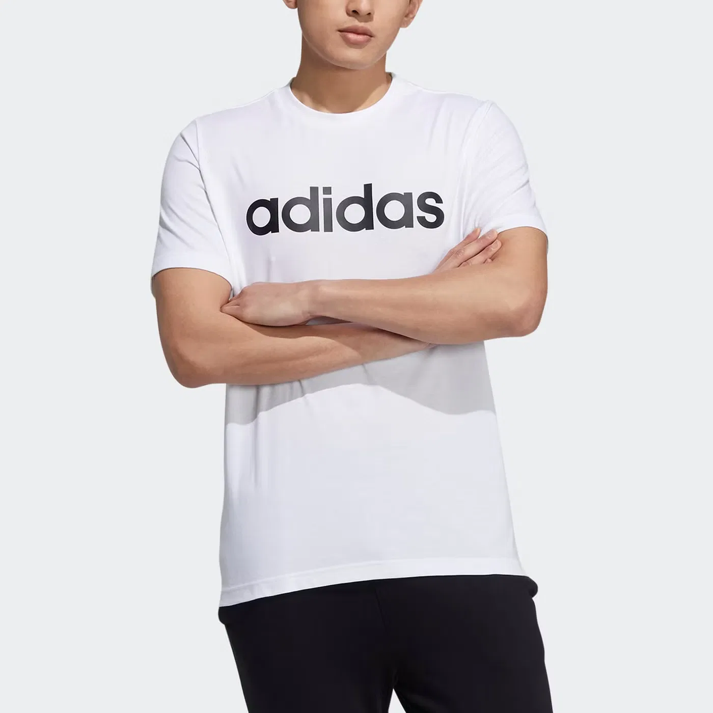 Футболка спортивная с коротким рукавом с принтом логотипа Neo M Ce Logo Tee Adidas, белая — фото 2