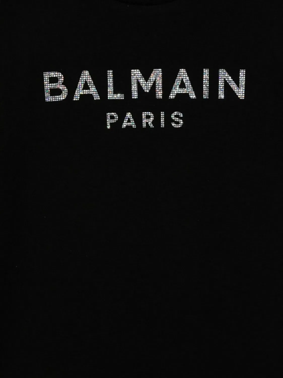 Футболка с логотипом и кристаллическим декором Balmain, черный — фото 2