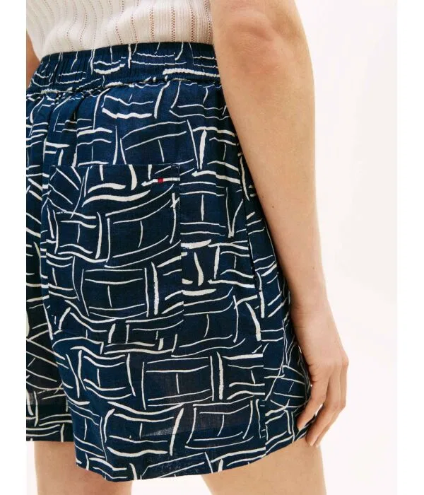 Женские шорты из льна Regular Fit Tommy Hilfiger, Blu Marino — фото 4
