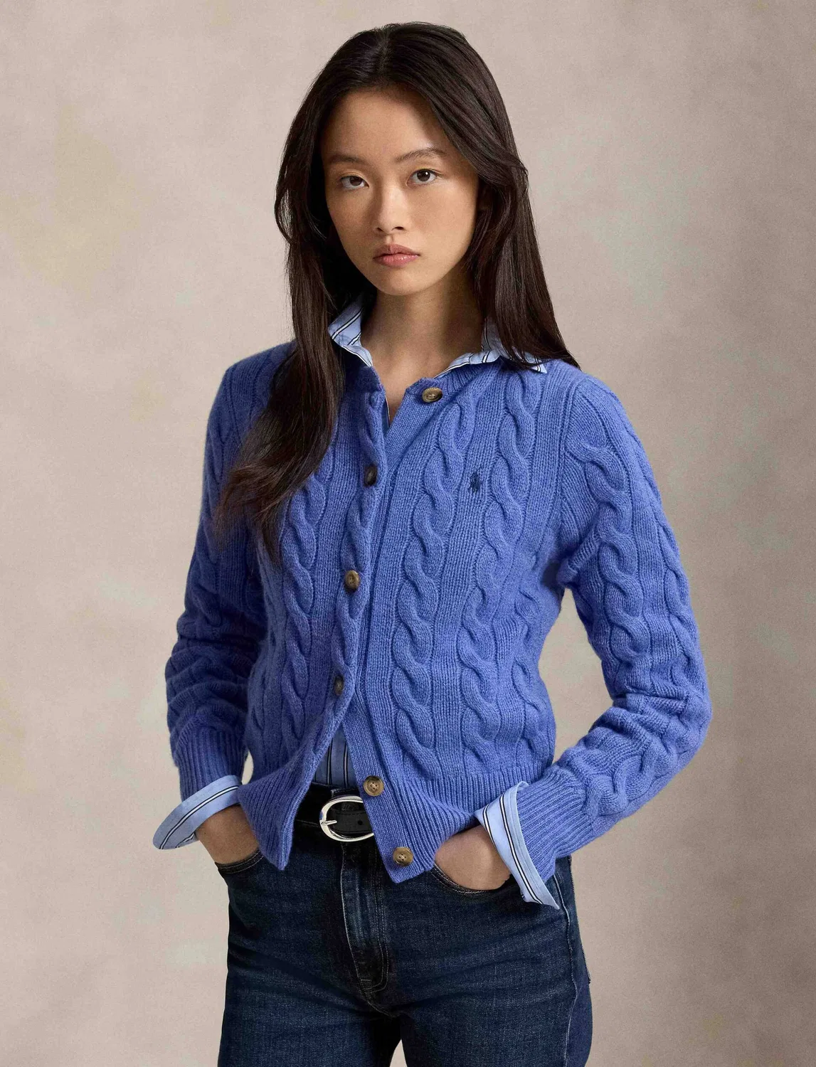 Кардиган из шерсти и кашемира Polo Ralph Lauren, Azzurro