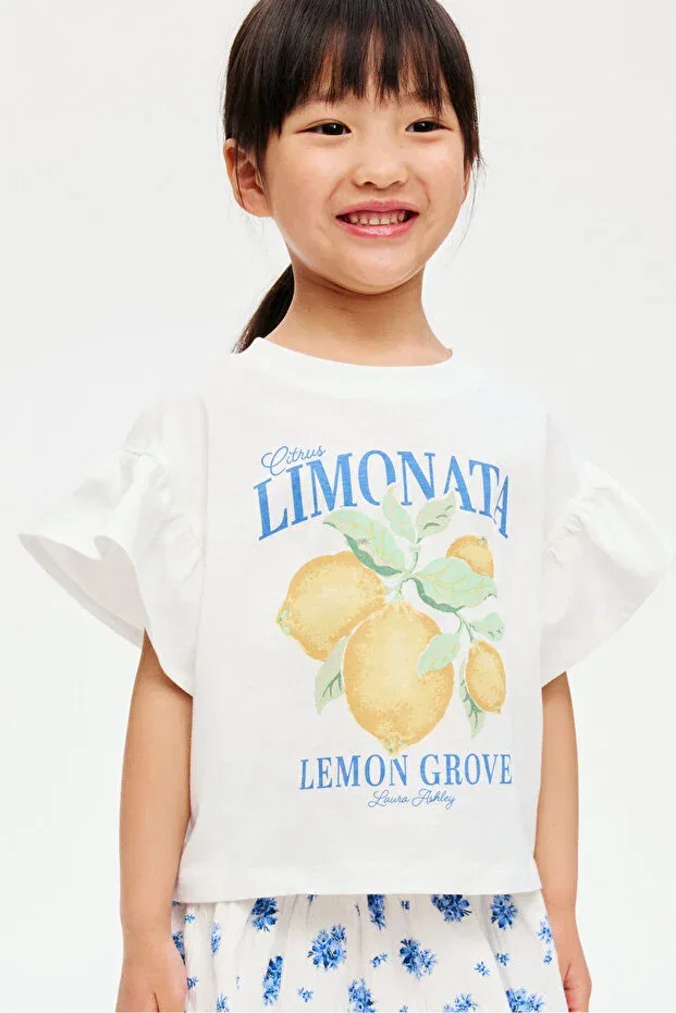 Детская футболка с принтом H&M, White/Lemons — фото 2