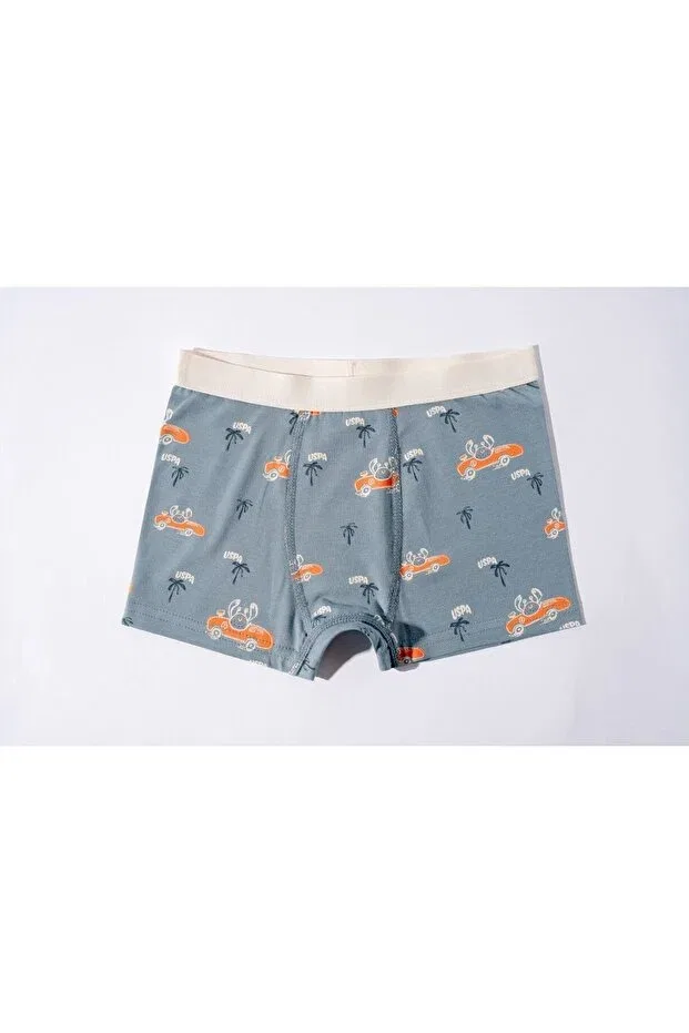 Детские боксеры для мальчиков хлопковые комплект 3 предмета U.S. Polo Assn., Pastel Green-Orange — фото 4