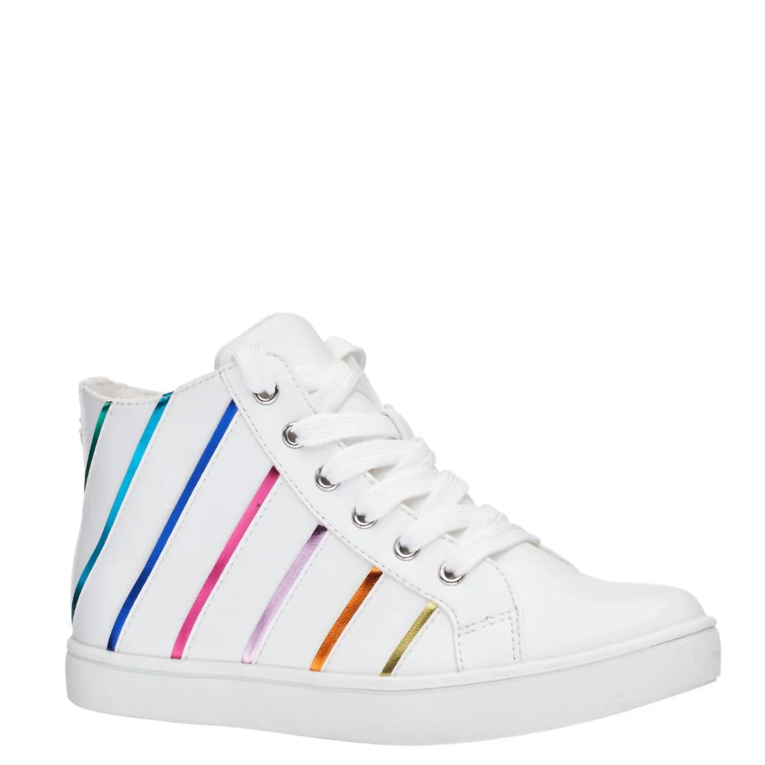 Детские высокие кроссовки на молнии сбоку Gwen Side Zip Nina, Rainbow Smooth