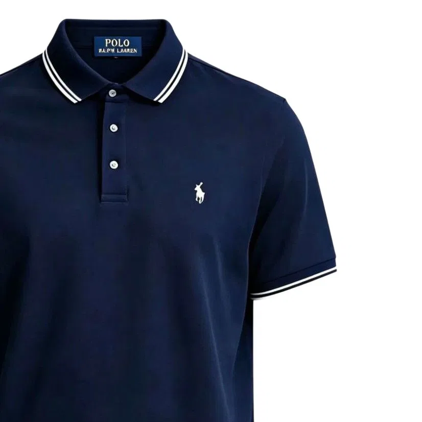 Рубашка-поло мужская синяя Polo Ralph Lauren, Blue — фото 4