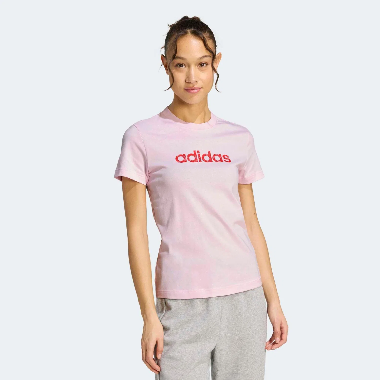 Женская хлопковая футболка Adidas, Hellrosa