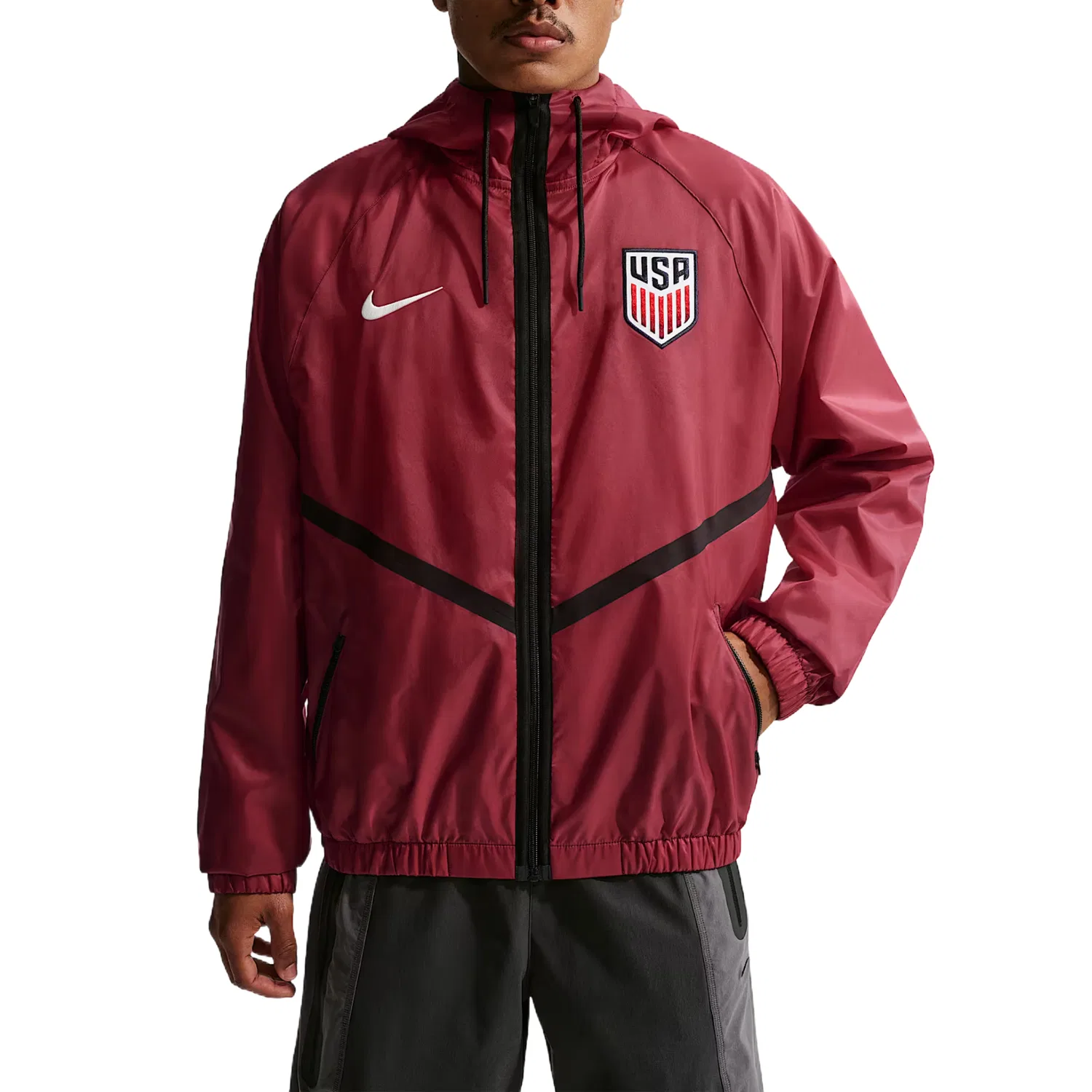 Куртка Nike с капюшоном, Red Team/Sail White