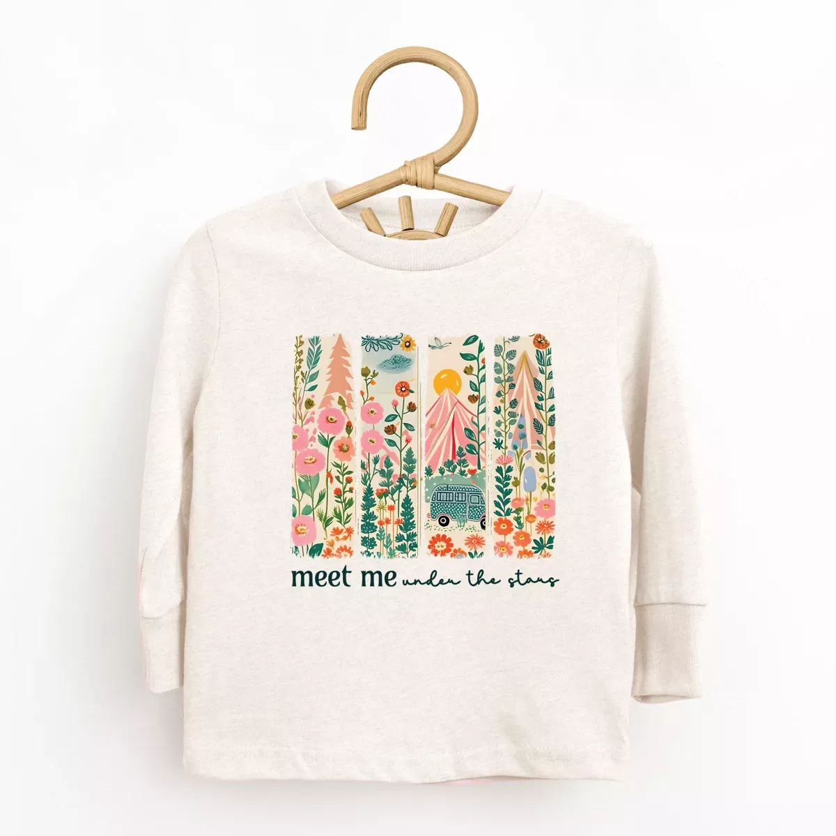 Детский лонгслив с длинным рукавом с принтом Meet Me Under The Stars The Juniper Shop, White — фото 2