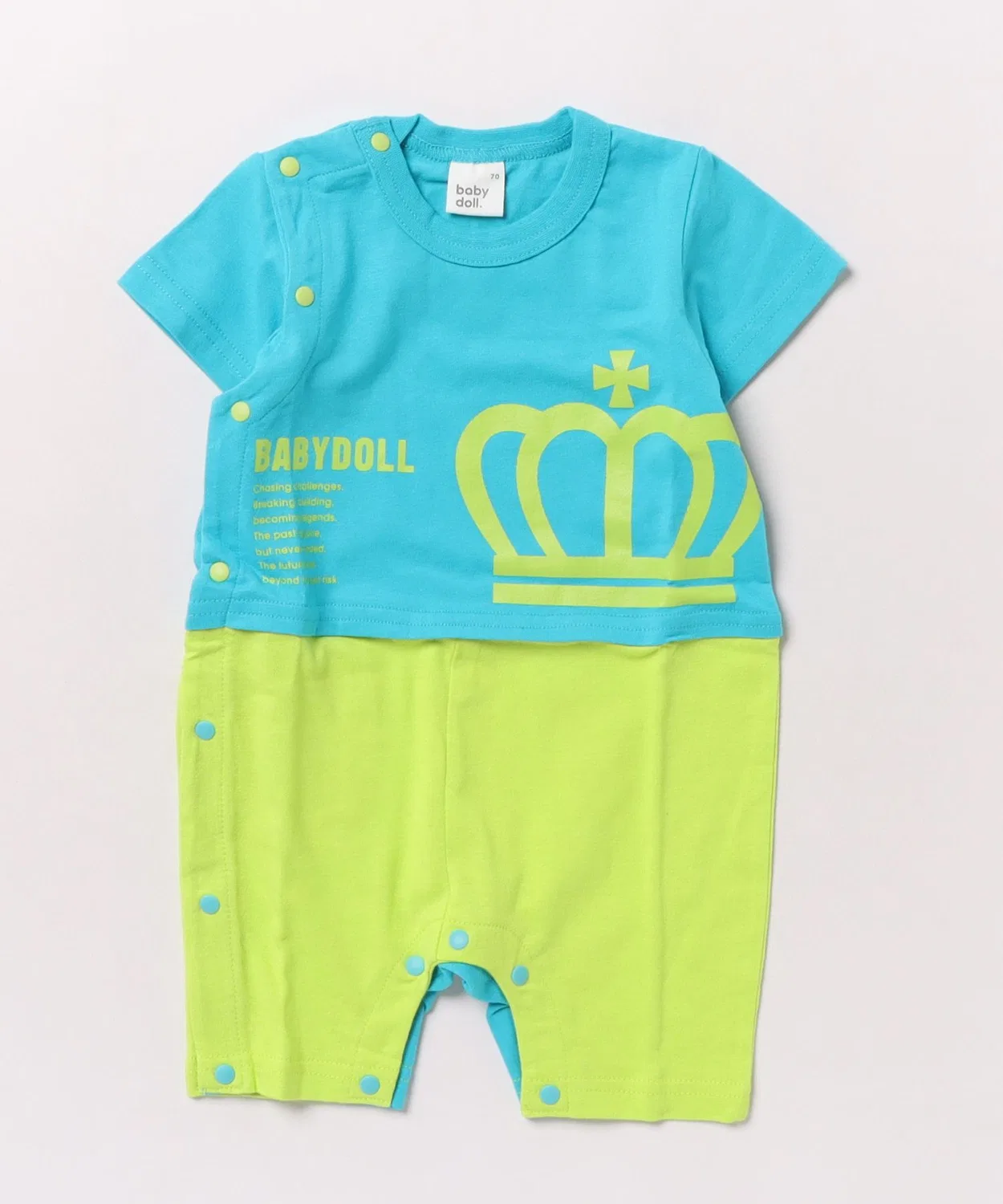 Детский боди-комбинезон с длинным рукавомNeon Back Logo 1642B BABYDOLL, Turquoise Blue — фото 3