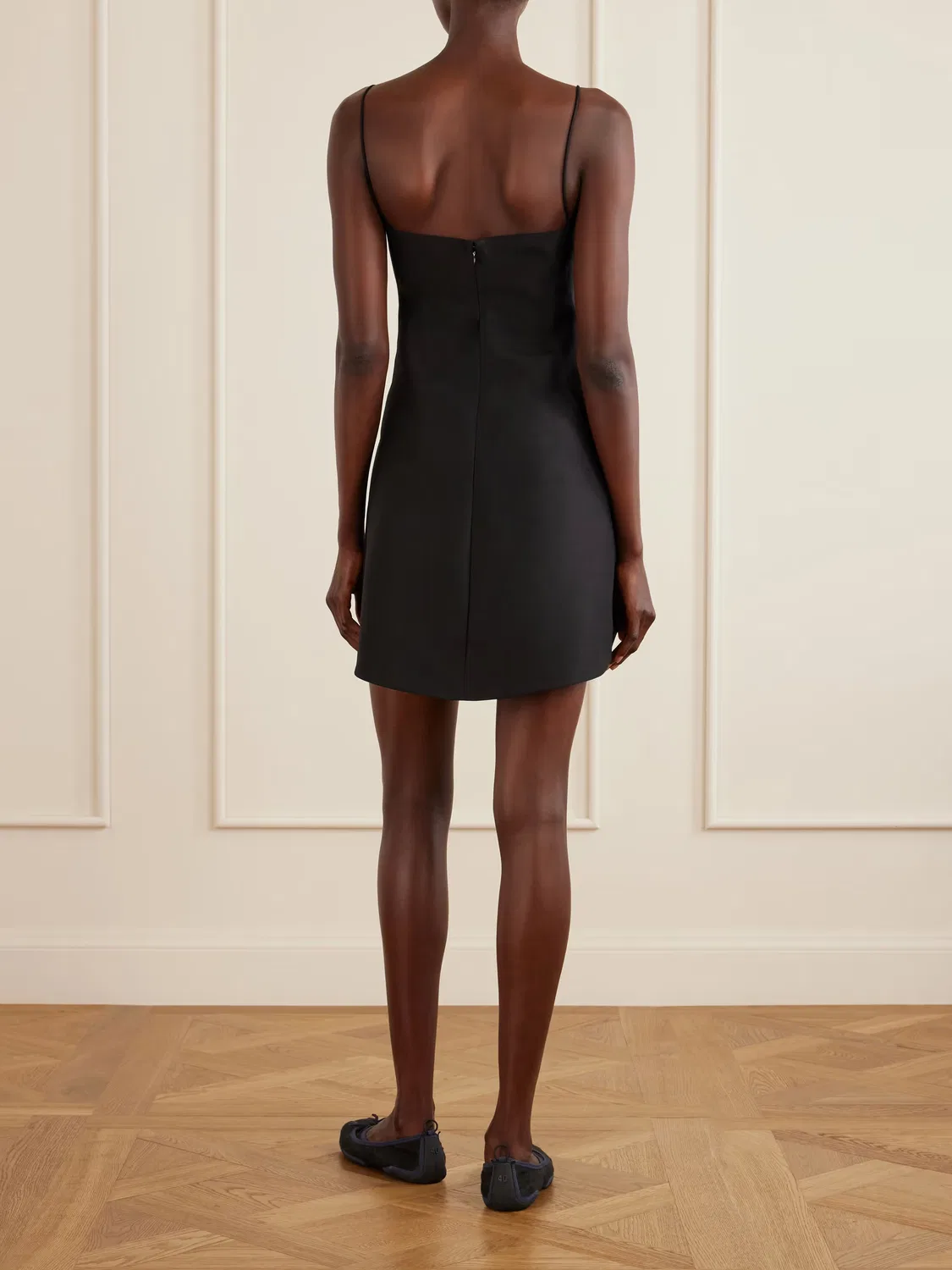 Мини-платье из смеси шерсти и шелка Balenciaga, черный — фото 3