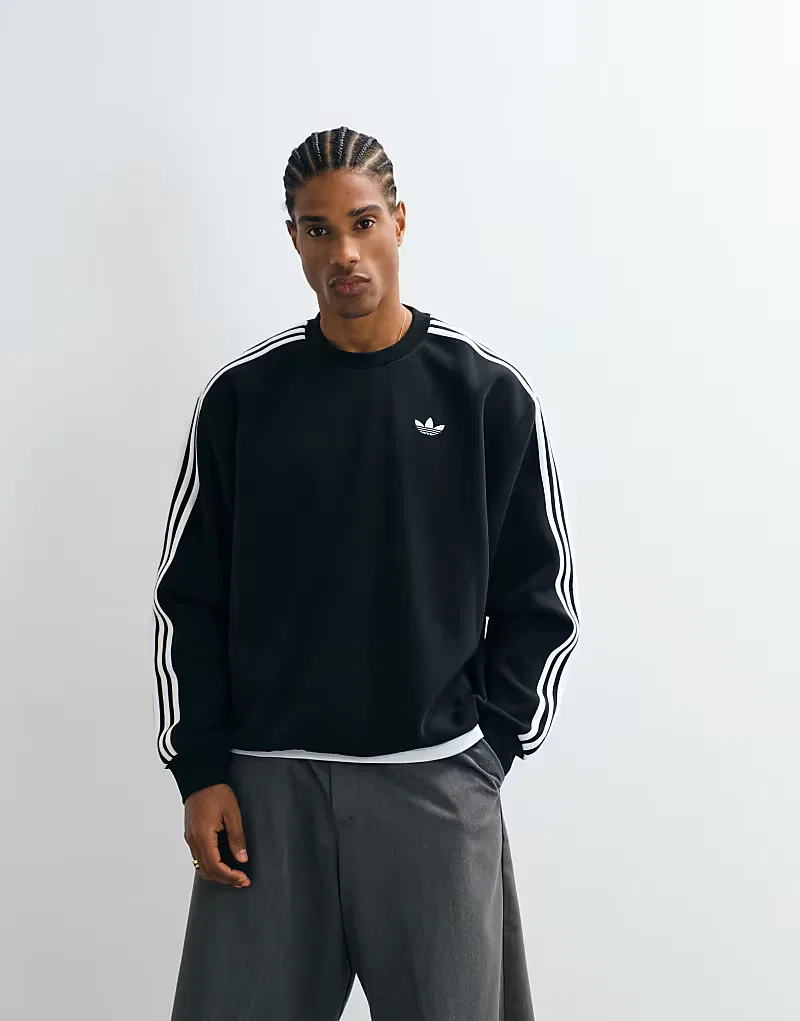 Свитшот three stripe Adidas Originals, черный