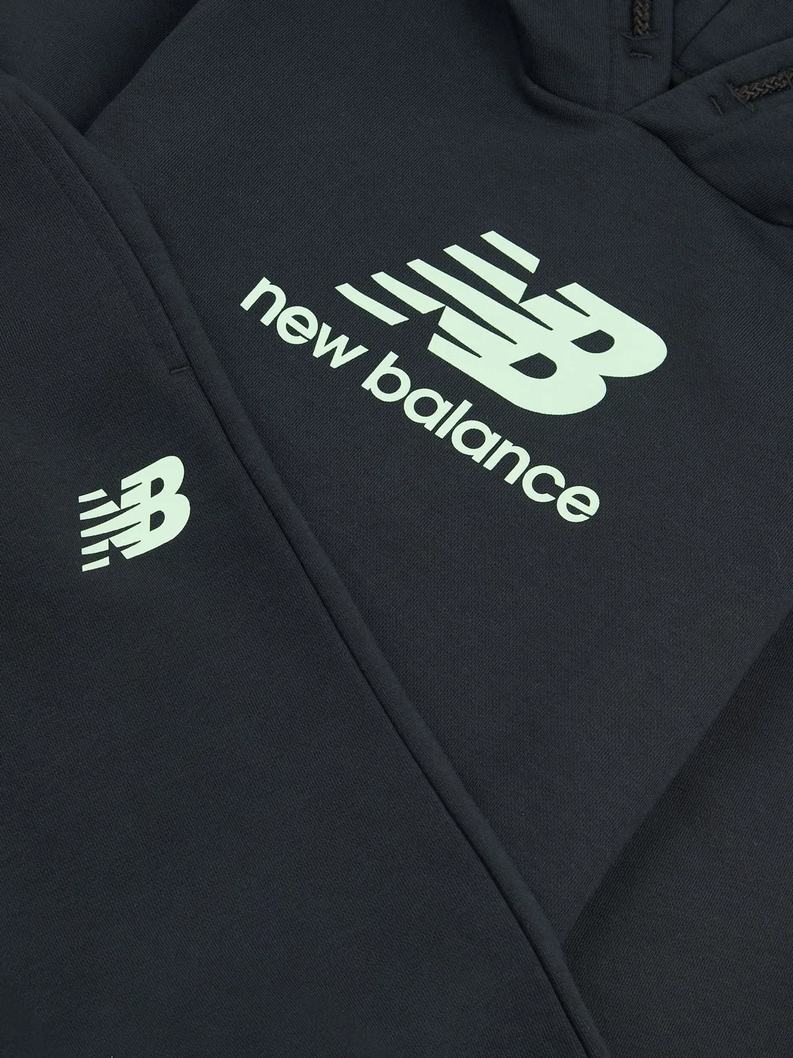 Спортивный костюм New Balance Black Stacked Logo, черный — фото 3