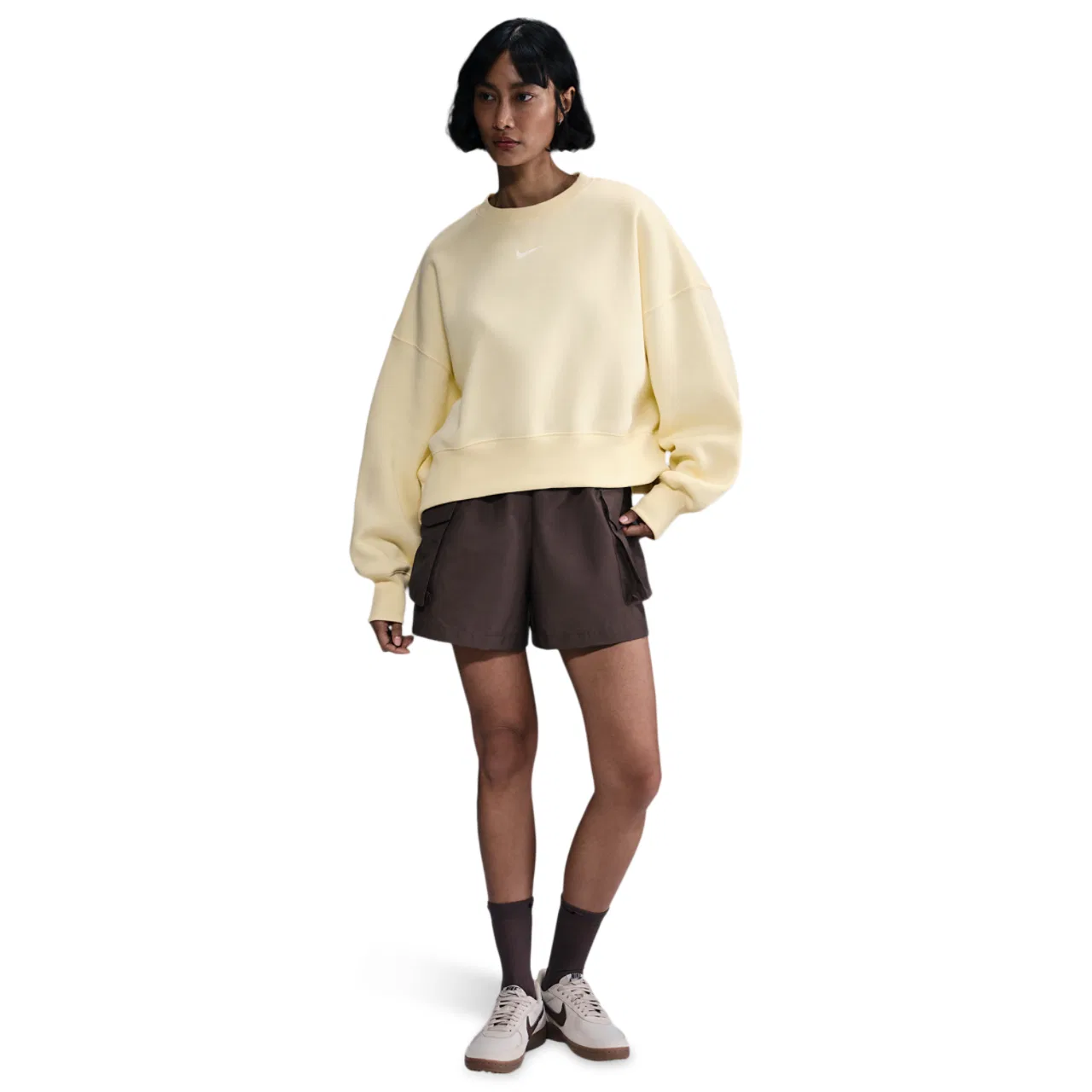 Женская толстовка Nike NSW Style Fleece Crew, цвет Sail/Alabaster — фото 3