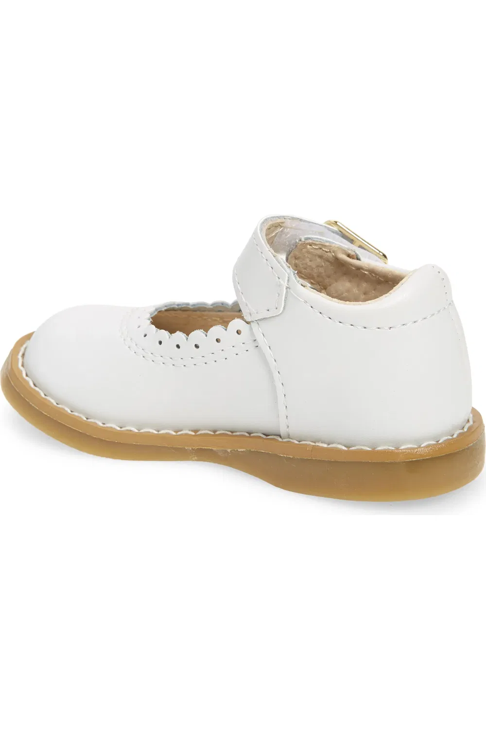 Детские туфли лоферы с регулируемым ремешком Allie Mary Jane Footmates, белый — фото 2