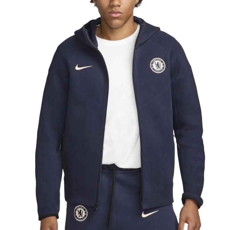 Мужская толстовка с капюшоном и принтом Chelsea FC Marine Blue, Nike, Marine Blue