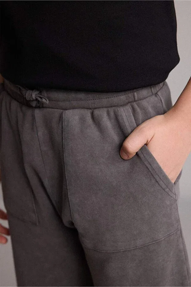 Детские шорты для мальчиков Oversized elastic waist shorts Defacto, Gray-Gr309 — фото 3