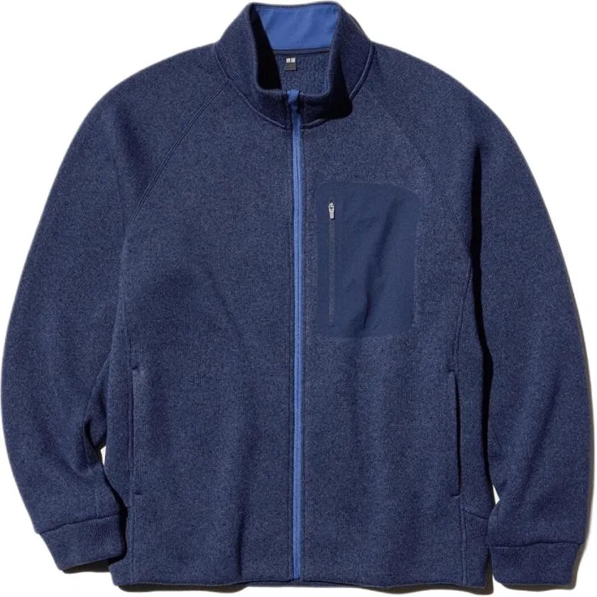 Мужская куртка Navy Blue Stand Collar Moderate UNIQLO, Navy Blue