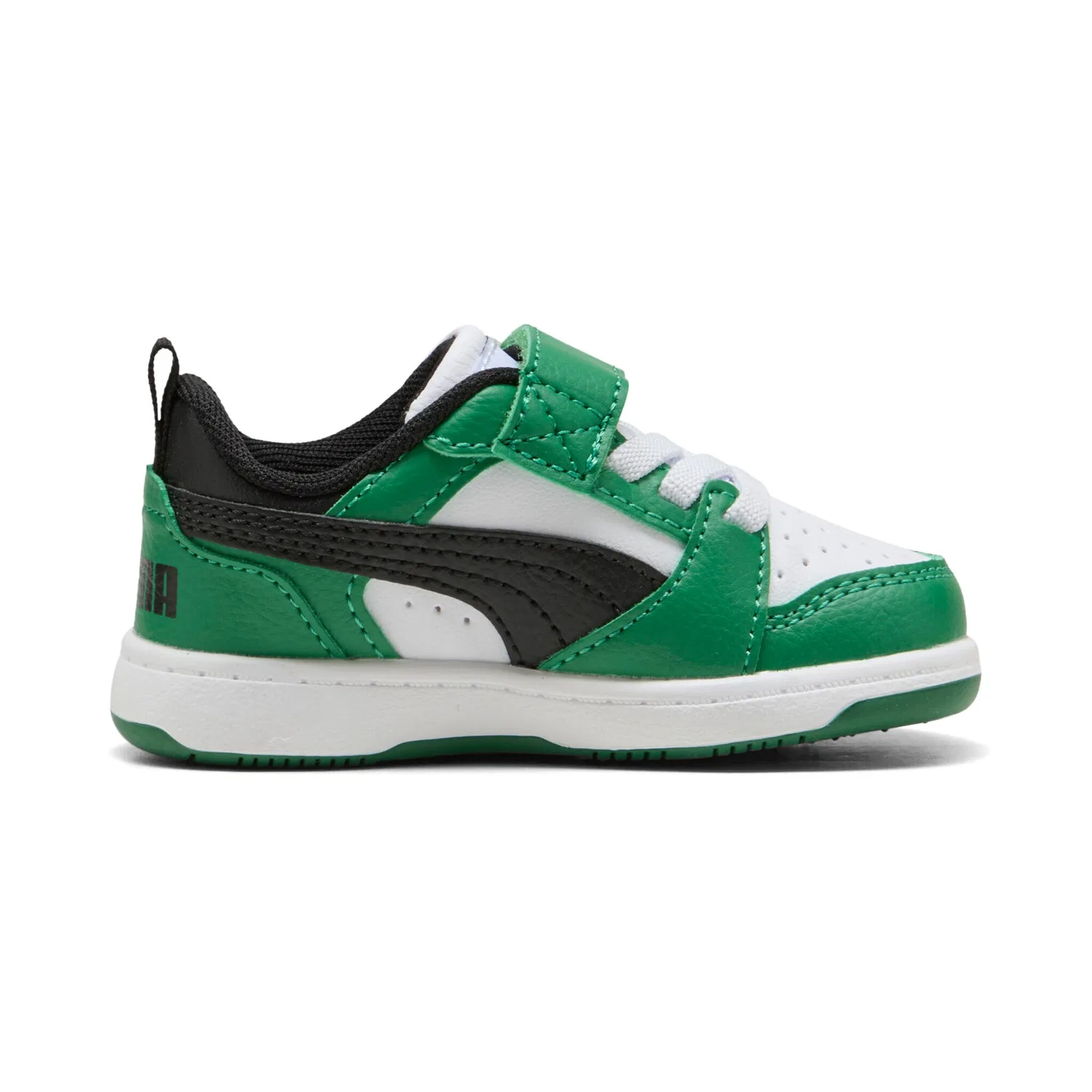Детские кроссовки низкие Rebound v6 PUMA, White/Black/Green — фото 3