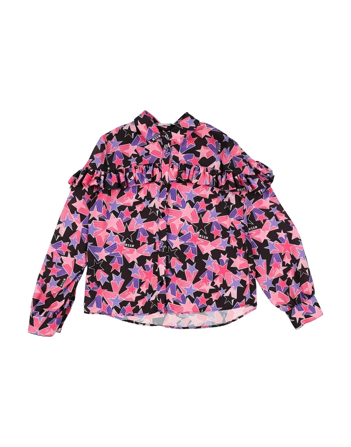Блуза из крепа с воротником Msgm, фиолетовый