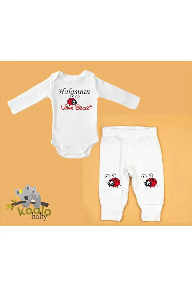 Детский комплект боди с длинным рукавом Lady beetle of the written ring baby gift set of 2 Cactus Collection, White
