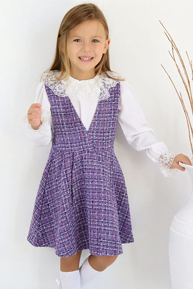 Детское платье-жилет для девочек хлопковое valeria lilac Parla Kids, Lavender — фото 4