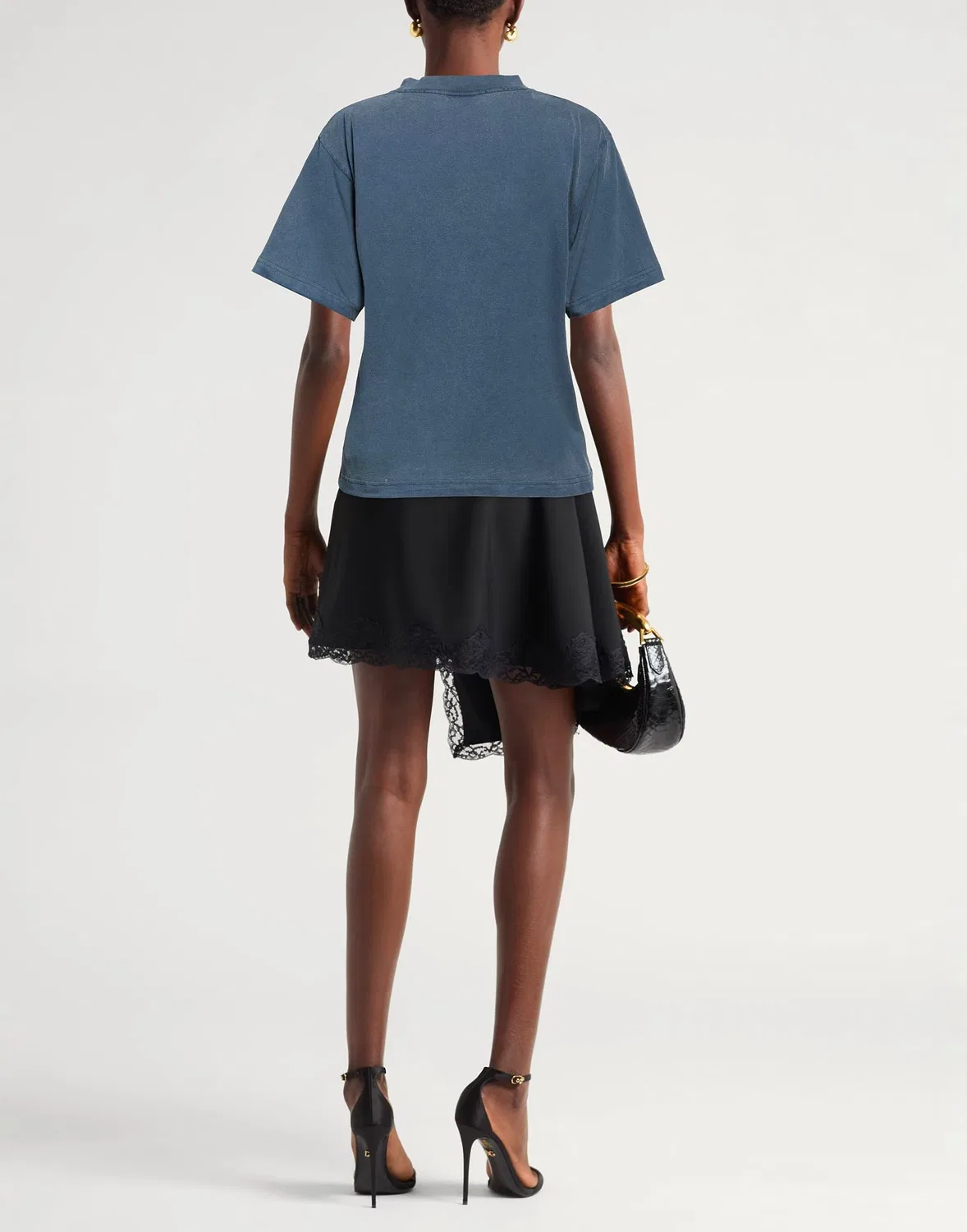 Женская футболка с вышивкой Balenciaga, темно‑синий — фото 3