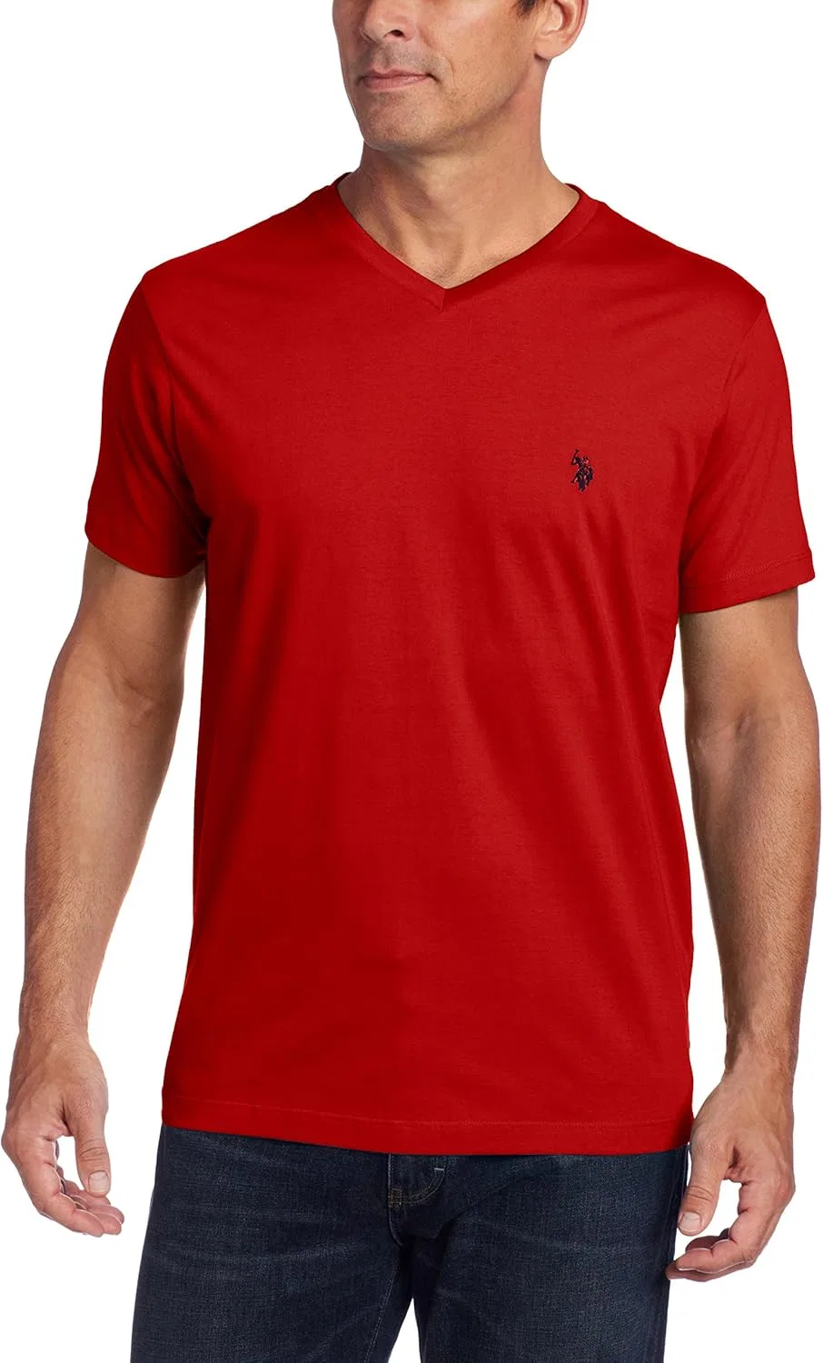 Мужская футболка с V-образным вырезом U.S. Polo Assn., Engine Red — фото 2