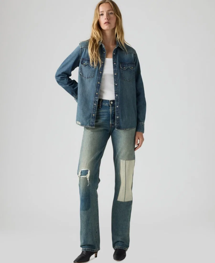 Джинсы прямого кроя с высокой талией, модель 501 90's Levi's, Med Blue — фото 2