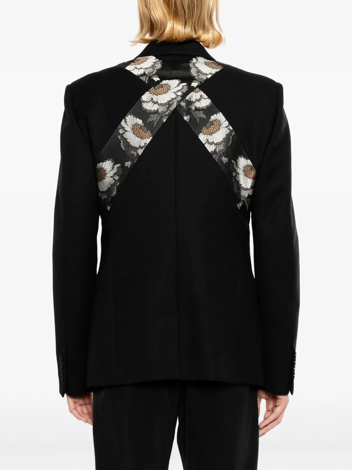 Куртка со вставками и цветочным узором Alexander Mcqueen, черный — фото 4