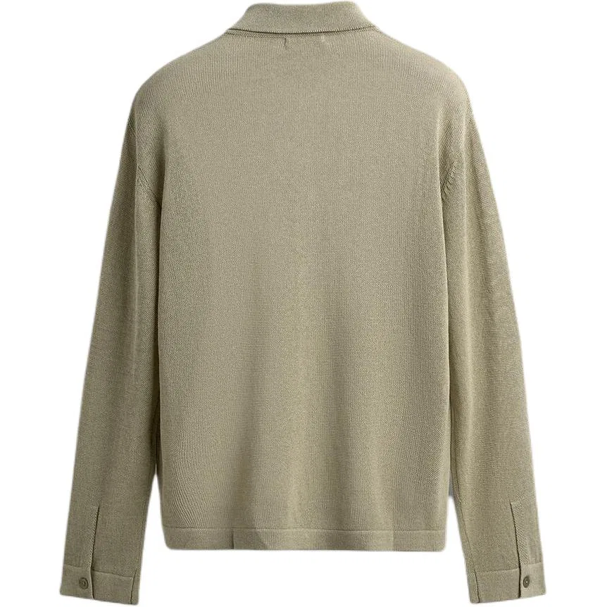 Мужской свитер с лацканом Light Green ZARA, Light Green — фото 3