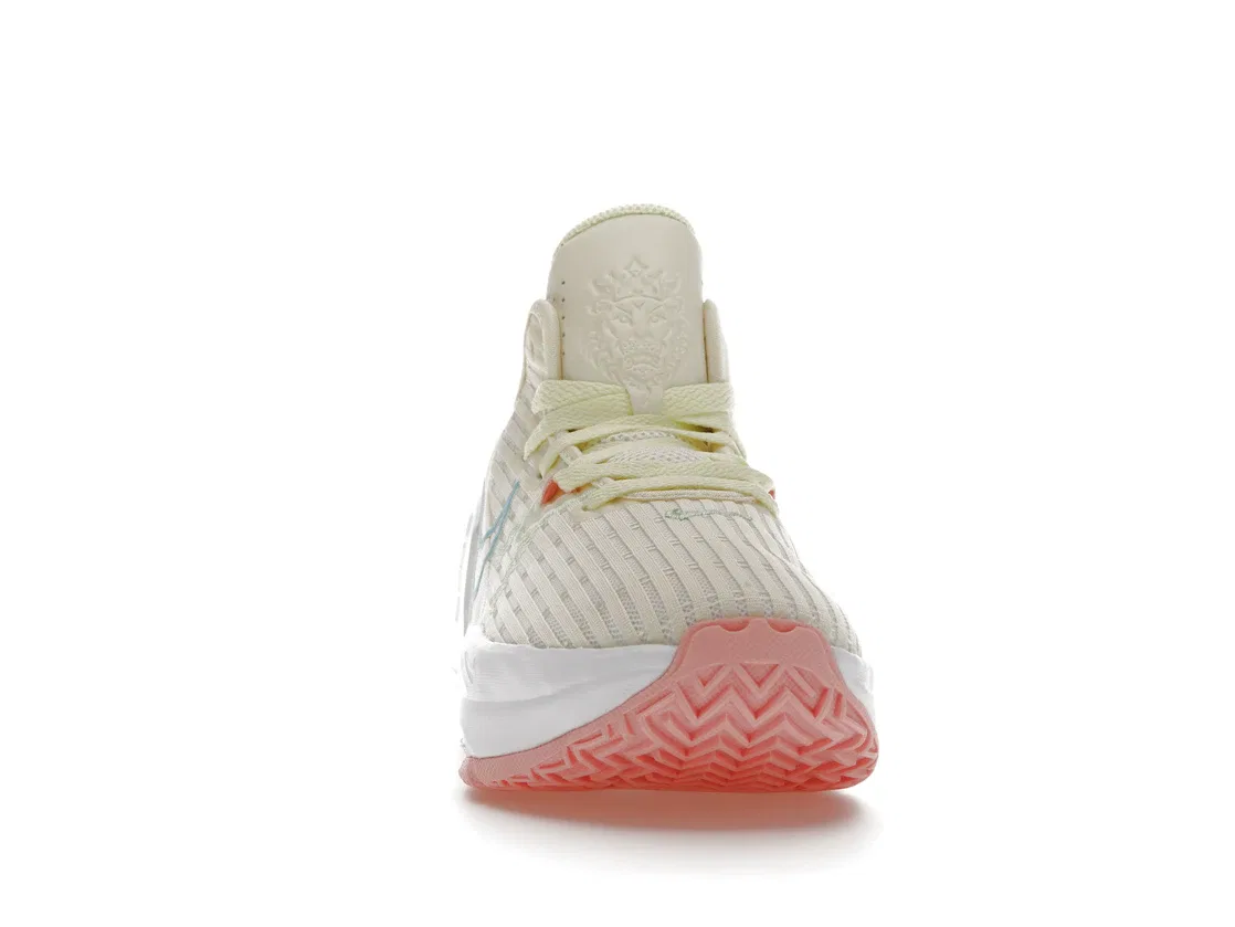Детские кроссовки для мальчиков с вентилируемым верхом Nike LeBron Witness 6, Coconut Milk/Polarized Blue/Vapor Green/Citron Tint — фото 2