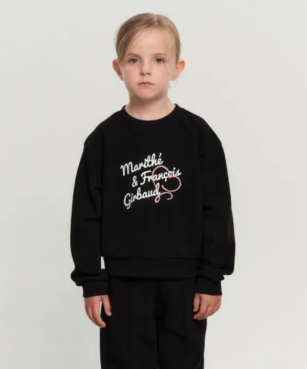 Кроп-свитшот с принтом, Kids w hand writing logo, Marithé, черный