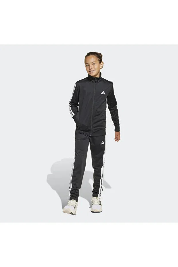 Детский спортивный комплект для девочек с принтом Adidas, Black — фото 3