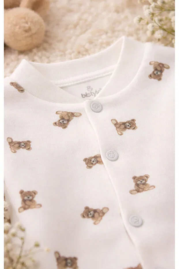 Детское боди-комбинезон с принтом So Bear Bistyle, Beige — фото 3